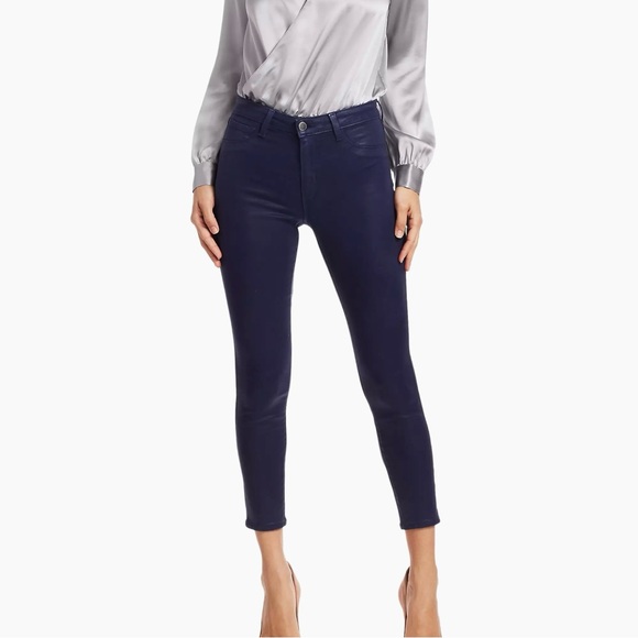 L'AGENCE Margot Skinny Jeans in Navy Coated Size 31 - Picture 1 of 10